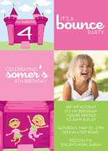 Pink Bounce Castle Invitations