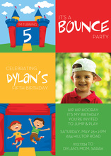 Classy Primary Bounce House Birthday Invitations