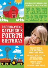 Farm Animal Party Red Barn Invitations