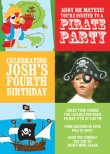 Pirate Ship Tropics Birthday Party Invitations