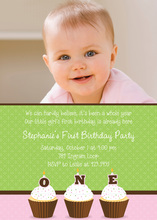 1st Birthday Tiered Cake Pink Invitation