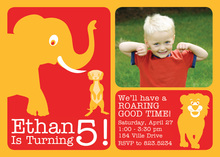 Adorable White Elephant Birthday Invitations