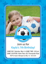 Soccer Champion Card Photo Birthday Party Invitations