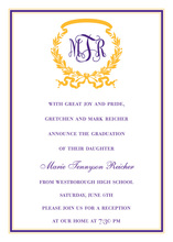 Purple Gold Border Invitations