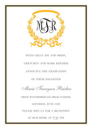 Green Gold Border Invitations