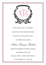 Pink Black Border Invitations