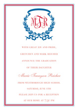 Red Blue Border Invitations