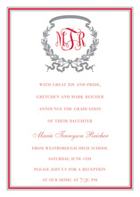 Red Silver Border Invitations