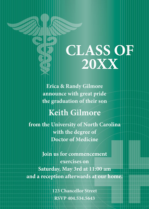 Red Medical School Graduation Invitations