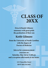 Blue Medical School Graduation Invitations