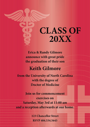 Blue Medical School Graduation Invitations