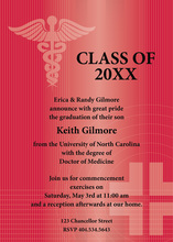 Red Medical School Graduation Invitations