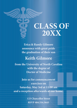 Pink Medical School Graduation Invitations