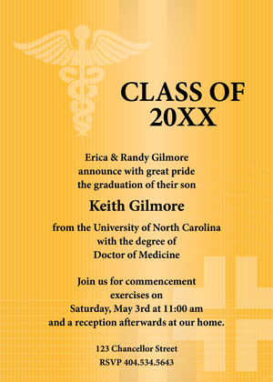 Red Medical School Graduation Invitations