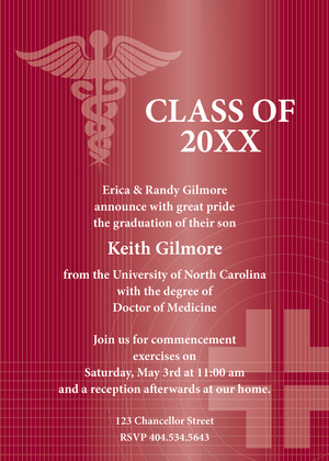 Green Medical School Graduation Invitations