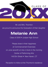 Classic Purple Gold Band Graduation Invitations