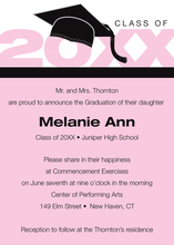 Modern Pink Band Graduation Invitations