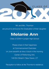 Traditional Blue Black Band Graduation Invitations