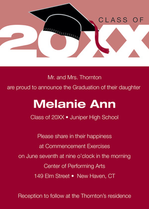 Special Red White Graduation Announcements