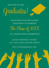 Gold Hat Green Invitations