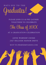 Gold Hat Purple Invitations