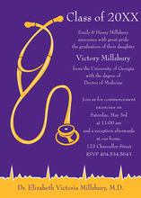 Purple Gold Medical Graduation Invitations