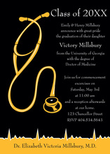 Gold Black Medical Graduation Invitations