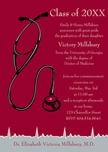 Maroon Silver Medical Graduation Invitations