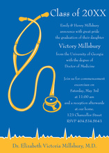 Blue Gold Medical Graduation Invitations