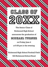 Red Black Stripes Invitations
