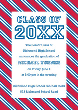 Red Blue Stripes Invitations