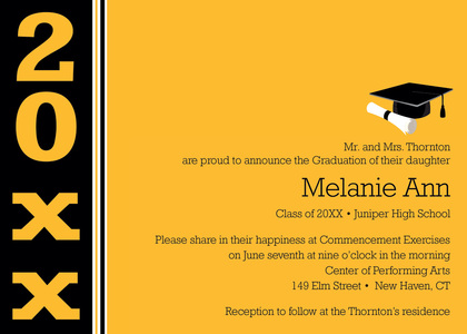 Her Pink Black Band Graduation Invitations