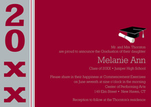 Top Maroon Silver Band Graduation Invitations