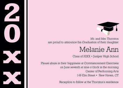 Career Gold Black Band Graduation Invitations