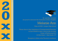 Traditional Blue Gold Graduation Invitations