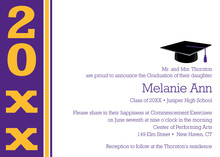 Classic Purple Gold Band Graduation Invitations