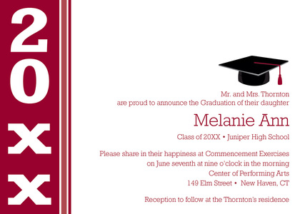 Modern Purple Band Graduation Invitations