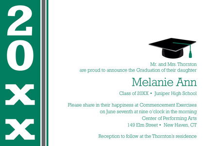 Modern Green Band Special Graduation Invitations