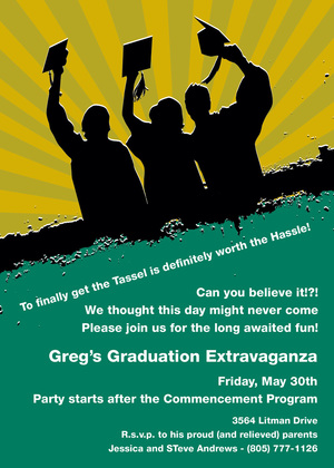 Silhouette Graduates Maroon Silver Invitations