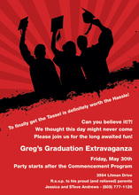 Silhouette Graduates Red Black Invitations