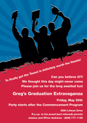 Silhouette Graduates Maroon Silver Invitations