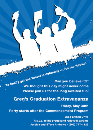 Silhouette Graduates Red White Invitations