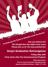 Silhouette Graduates Maroon White Invitations