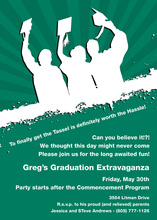 Silhouette Graduates Green White Invitations