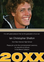 Graduation Gold Black Photo Invitations