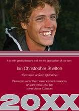 Graduation Silver Maroon Photo Invitations