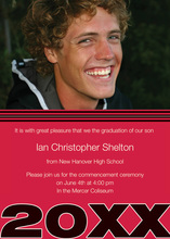 Fine Red Black Band Graduation Photo Announcements