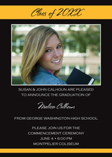 Graduation Gold Black Photo Invitations