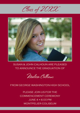 Special Maroon Silver Band Graduation Photo Cards