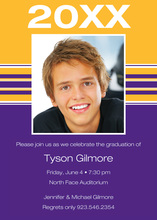 Graduation Purple Gold Photo Invitations